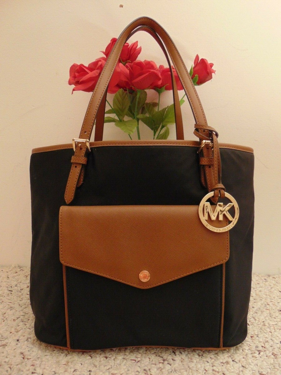 MICHAEL KORS Jet Set Nylon Large Pocket Multifunction Black Tote Bag