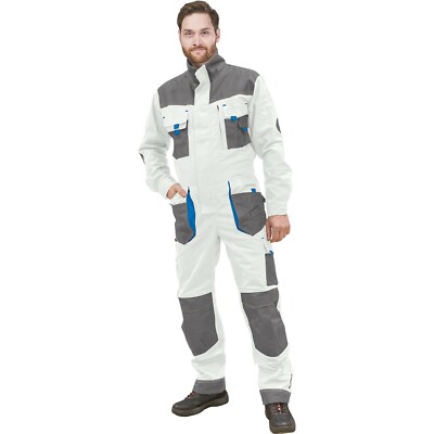 Overall Blaumann Arbeitsanzug Arbeitskleidung Weiß Blau Gr.46-62 NEU TOP