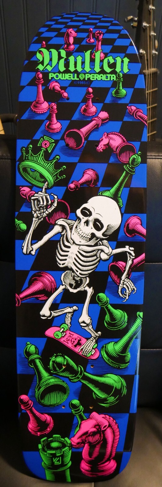 Rodney Mullen Powell Black Light Bones Brigade Series 14 Skateboard Deck Dinged*