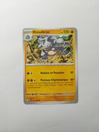 Carte Pokémon Wizard Gym Stadium : Rhinoféros de Pierre 112