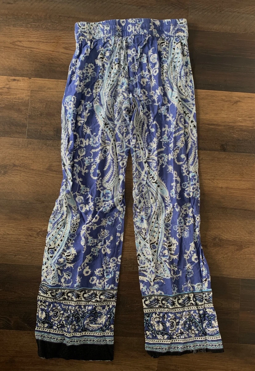 Artisan NY Womens Blue Floral Pants Size S eBay