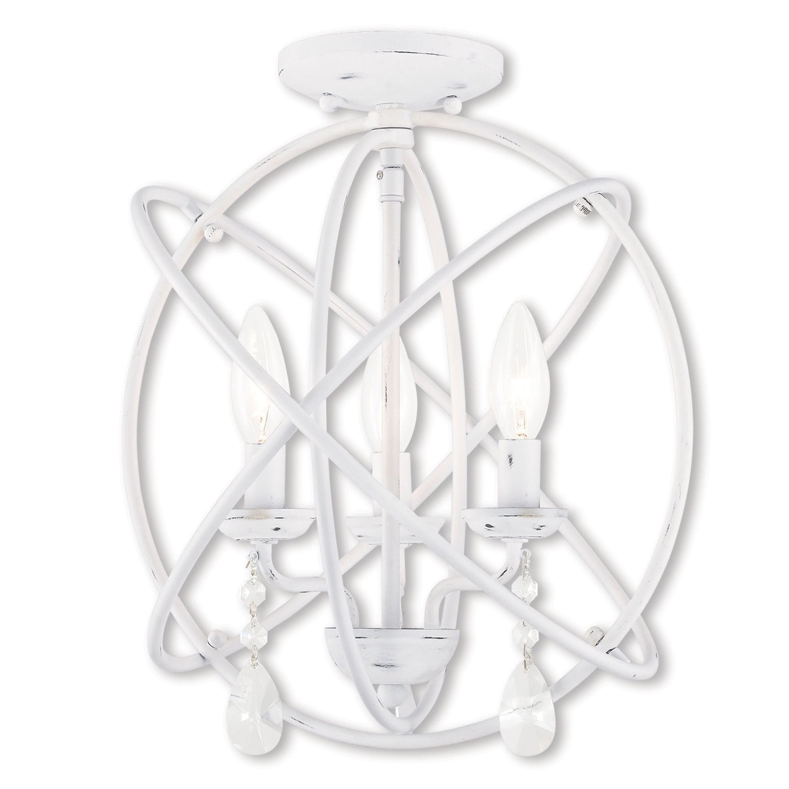 Livex Lighting Aria White Steel 3-light Chandelier White