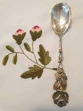 1 L&Ouml;FFEL ZUCKERL&Ouml;FFEL - Albert Bodemer - AB 835 Silber Punzen - Motiv Rose
