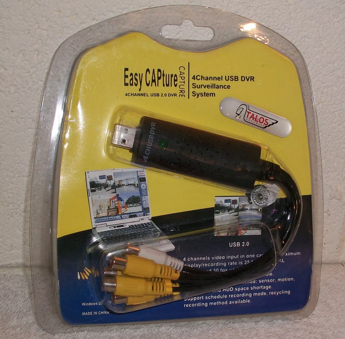 EASY CAP 4 CHANNEL USB 2.0 DVR CCTV Video Capture Recorder Adapter Windows 7