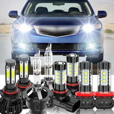 Fit Acura TSX 2009 2010 8PCS Front LED HID Headlights Hi/Lo+DRL Fog Light Bulbs