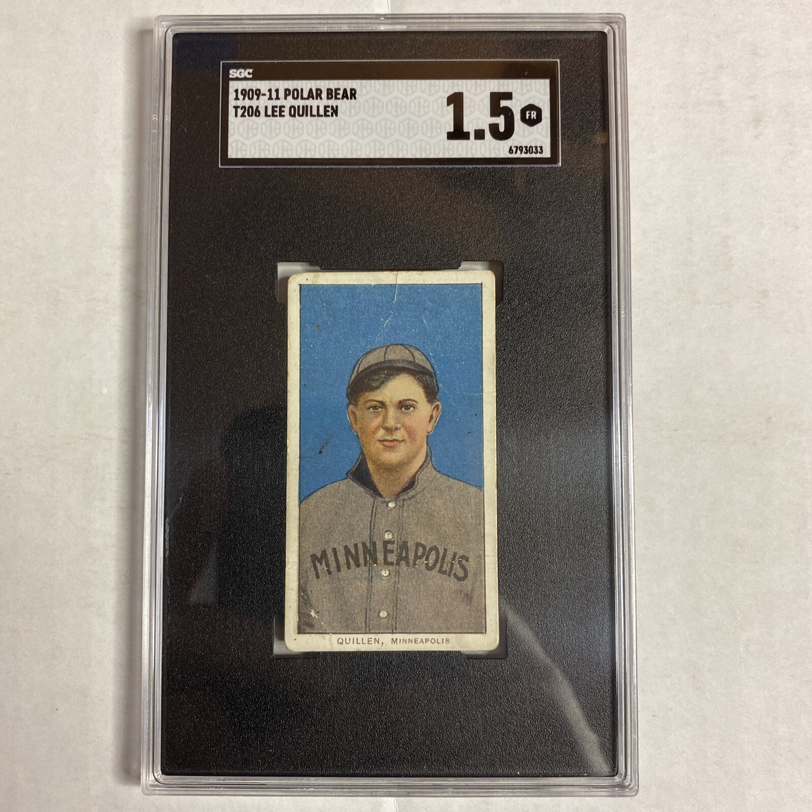 1909-11 T206 Polar Bear Back Lee Quillen SGC 1.5 PS