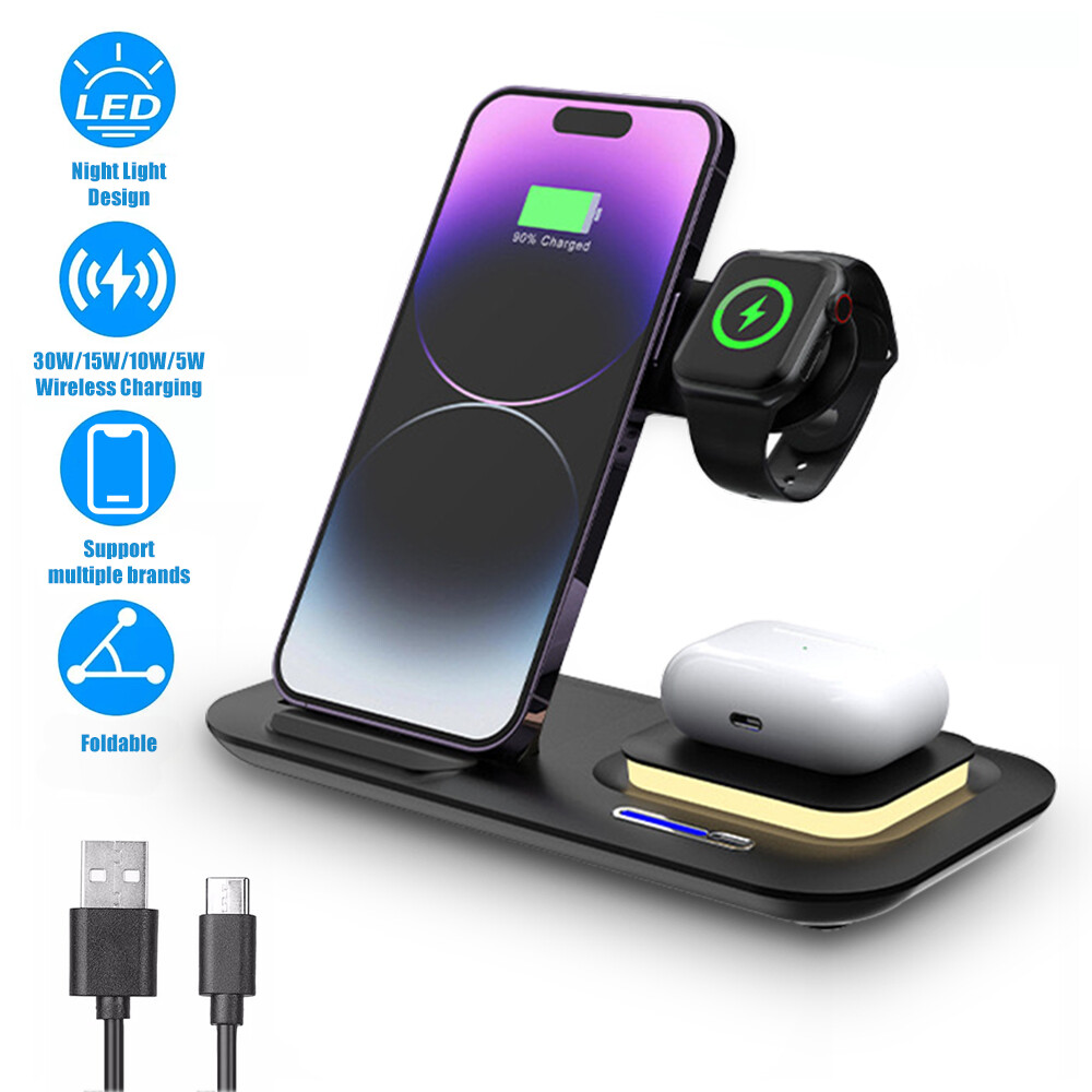 Wireless Charger 5In1 Charging Station For Apple Watch Air Pods iPhone 16 Pro 15-image