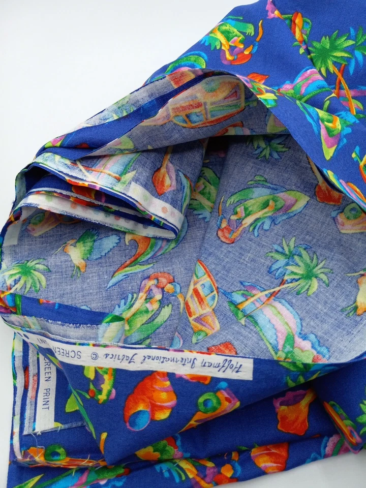 Hoffman International Fabrics Screen Print Beach Theme Blue/Multicolor 3 Yds - Image 4 of 4