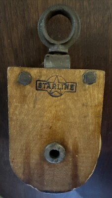 Starline Wooden Pulley Block Tackle Farm/ Barn /Hay Loft /Farmhouse Decor