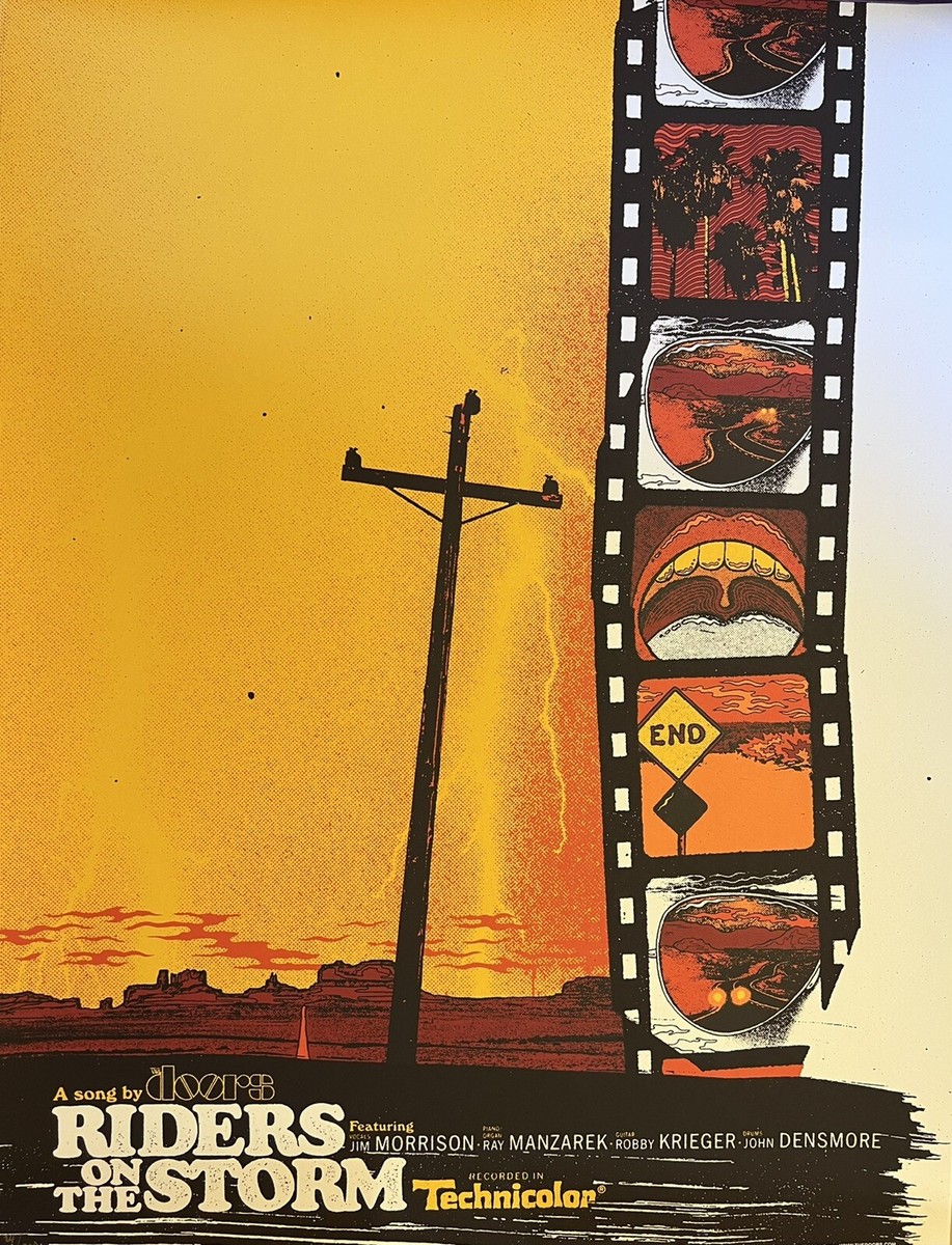 THE DOORS RARE POSTER “RIDERS ON THE STORM” #26/200 JIM MORRISON