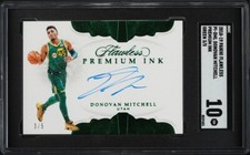 2018 Flawless Donovan Mitchell Premium Ink Green Auto /5 GEM MINT 10