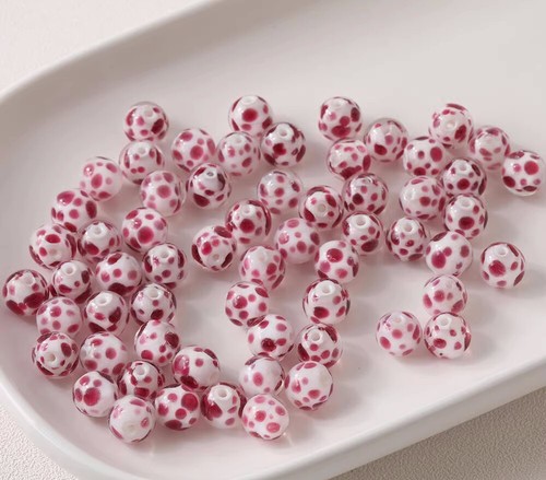 10pcs Round Ball Glass Bead,Multicolour Ball Glass Spacer Bead,DIY Lampwork Bead - Picture 10 of 10