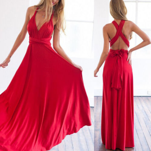 Mujeres Vestido de Noche Envolvente Multivía Dama de honor Noche Formal Vestidos Largos - Imagen 2 de 34