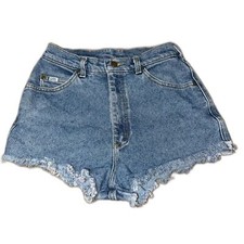 Vintage Lee 80s/90s Women's High Waisted Denim Cutoff Shorts, Made in USA, Sz 27