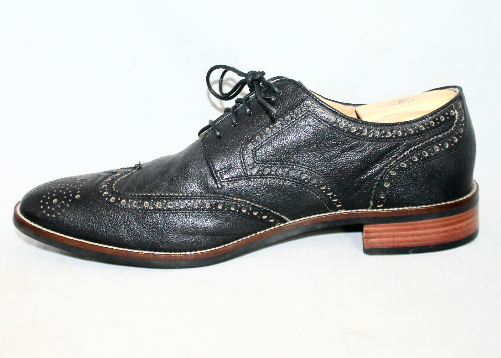 SAOLA Oxford COLE HAAN Grand OS Lenox Hill in pelle nera punta alare 12227 da uomo 13 M stringate