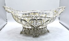 Antique William Comyns Medallion Sterling Silver Fruit Centerpiece Basket Bowl