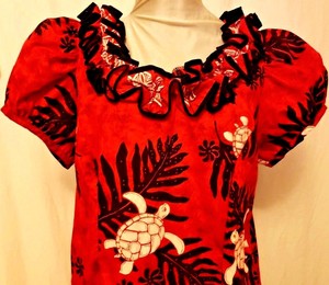 red hawaiian dress