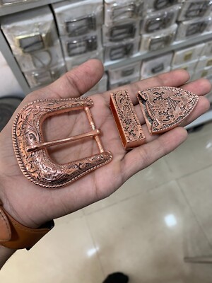 Vintage Western Leather Belt Brass Sagittarius Horse Buckle Boho Cowgirl Size 30 Womens Mens Unisex HORSE LEATHER STAMPED Western Cowgirl  main image 4