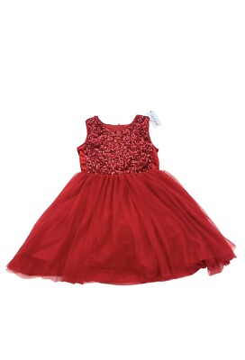 cat and jack red sequin dress Girls Cat & Jack Red Sequin Holiday Dress with Lining w/undies 0-3 NWT