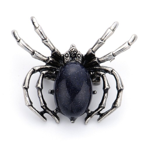 Spider Pendant With Natural Crystal Quartz Stone Charm Insect Brooch Amulet - Picture 16 of 29