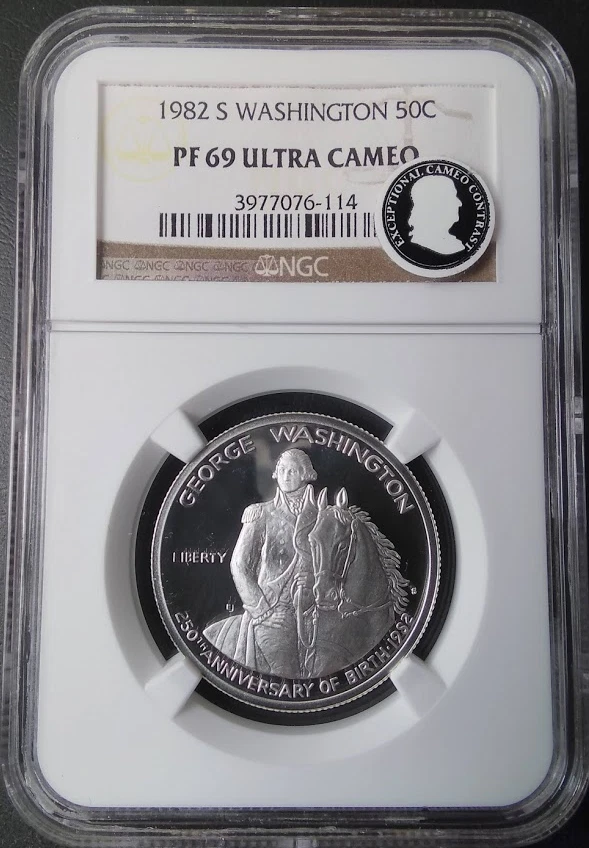 :1982-S S50C Washington Commemorative Half NGC PF 69 UCAM Ultra Cameo-Contrast - Image 3 of 3