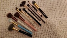    NICE 11 PC IPSY LOT DELUXE EYESHADOW BLUSH BRUSHES W/IPSY BAG