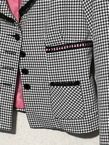 Vintage Portrait B&W Houndstooth Jacket - Classic - Size 12 - Picture 3 of 6