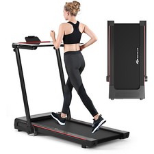2.25HP 3-in-1 Folding Treadmill w/ Table Speaker Remote Control for Home Black