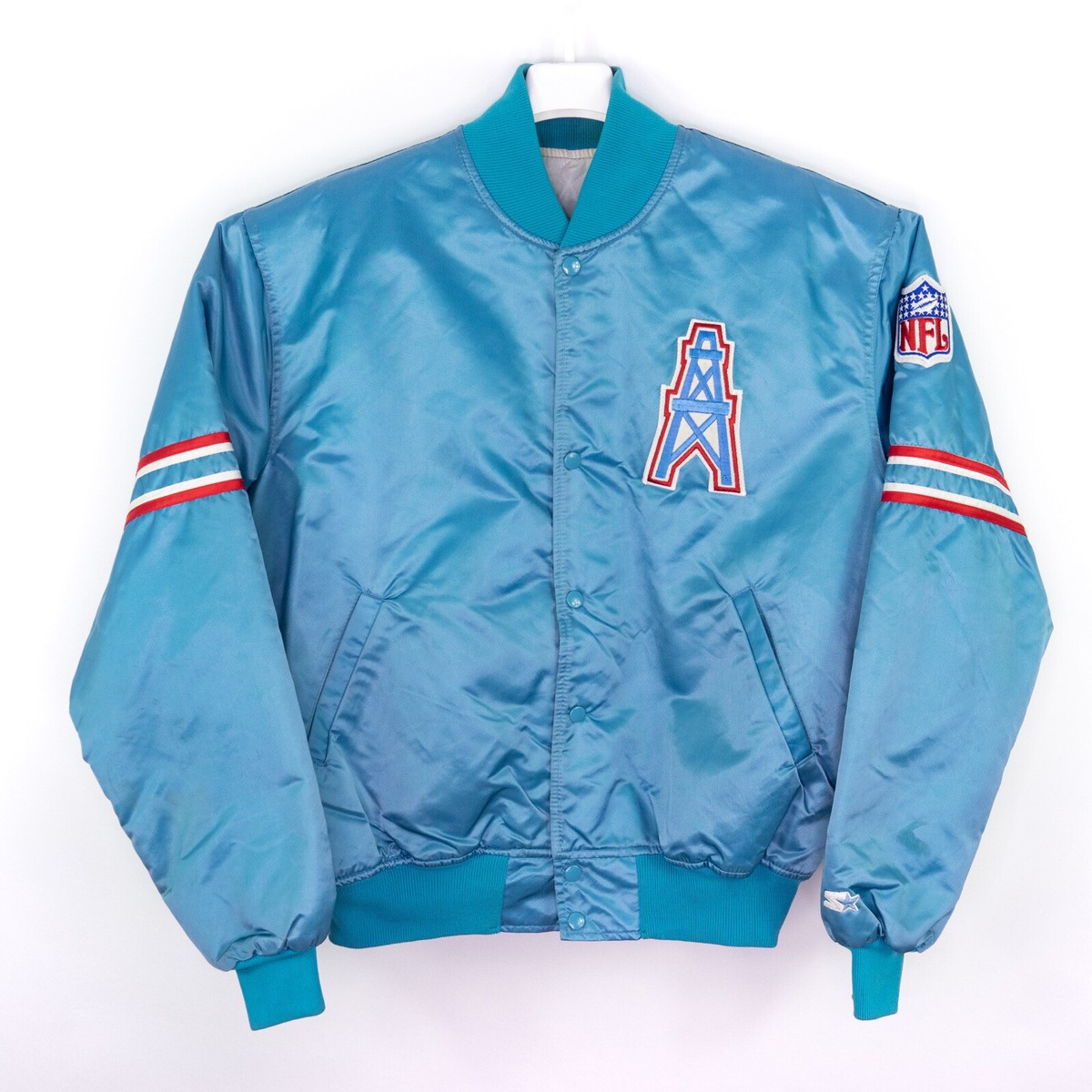 Vintage 90s Houston Oilers Satin Starter Bomber Varsity Vintage 90s Houston Oilers Satin Starter Bomber Varsity