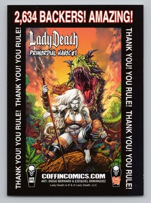 Lady Death: Primordial Havoc #1 Coffin Launch. Backer Trading Card. 2025