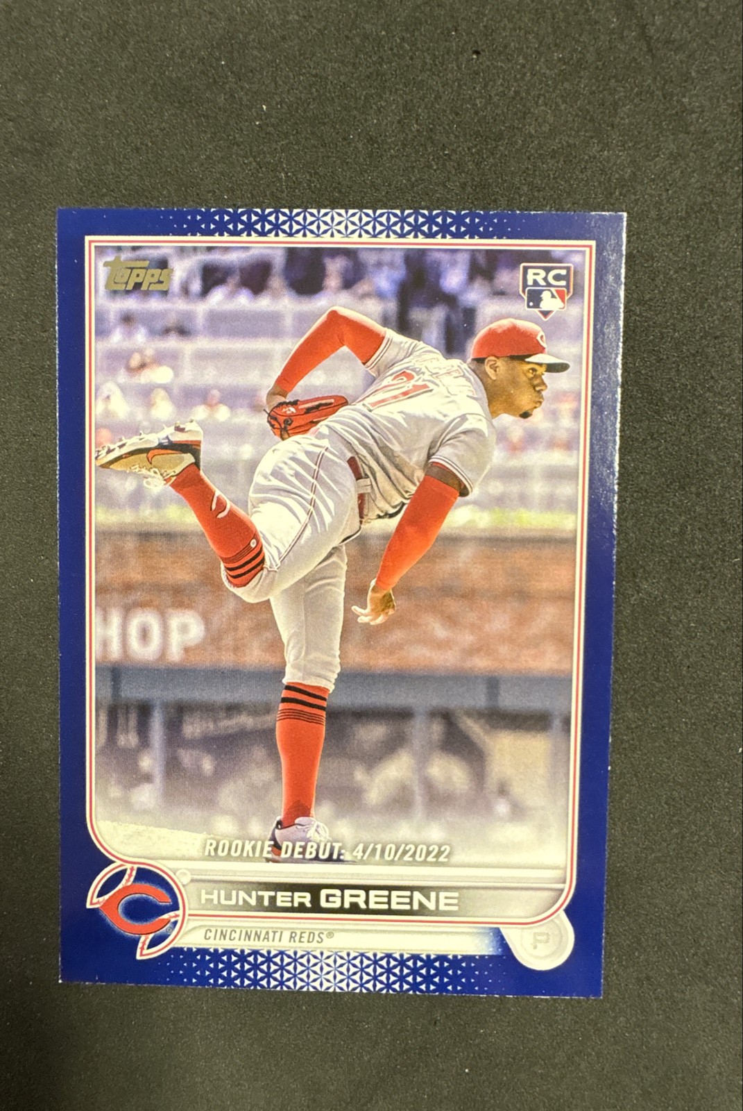 2022 Topps Update Series - Rookie Debut Hunter Greene #US267 Royal Blue (RC)