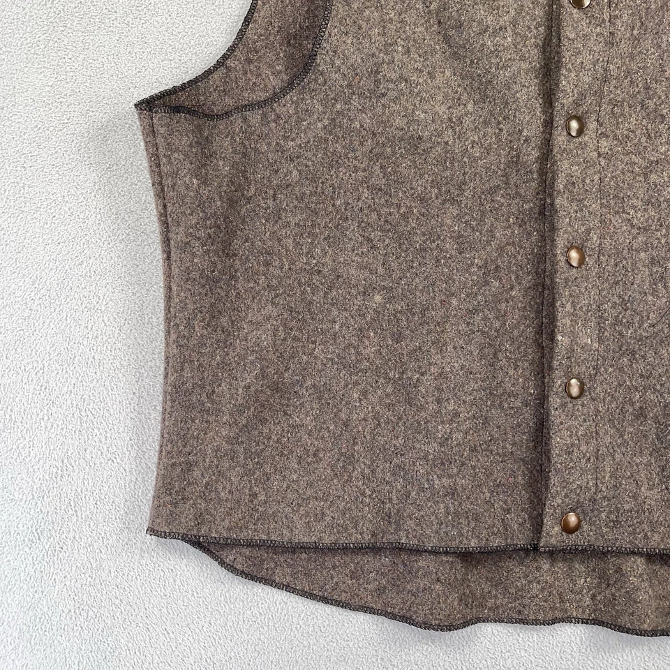 Chaleco De Colección Para Hombre XL Marrón 100% Lana Botón Frontal United Garment Workers Años 30 40 Foto 4 de 4