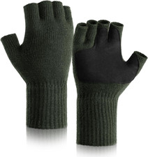 Merino Wool Fingerless Gloves Winter Half Finger Knitted Touchscreen Gloves