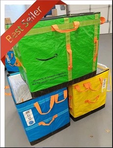 (2) AMAZON COURIER LARGE DELIVERY STORAGE BAGS 28x24x20 *2 TOTE LOTS* BUY BULK!