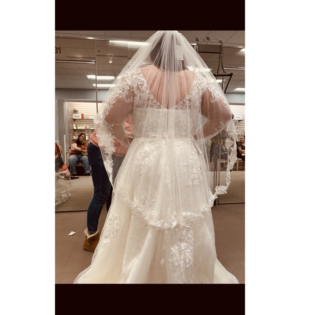 wedding dress a line sleeves Wedtrend Women Ivory Wedding Dress A-Line V-Neck Long Sleeves Chiffon Bridal  Dress With Slit – WEDTREND