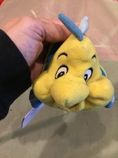 The Disney Store The Little Mermaid Flounder Mini Bean Plush -NWT