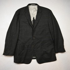 Mens 48L Green Herringbone Tweed 100 Wool Soft Shoulder Blazer Sport Coat