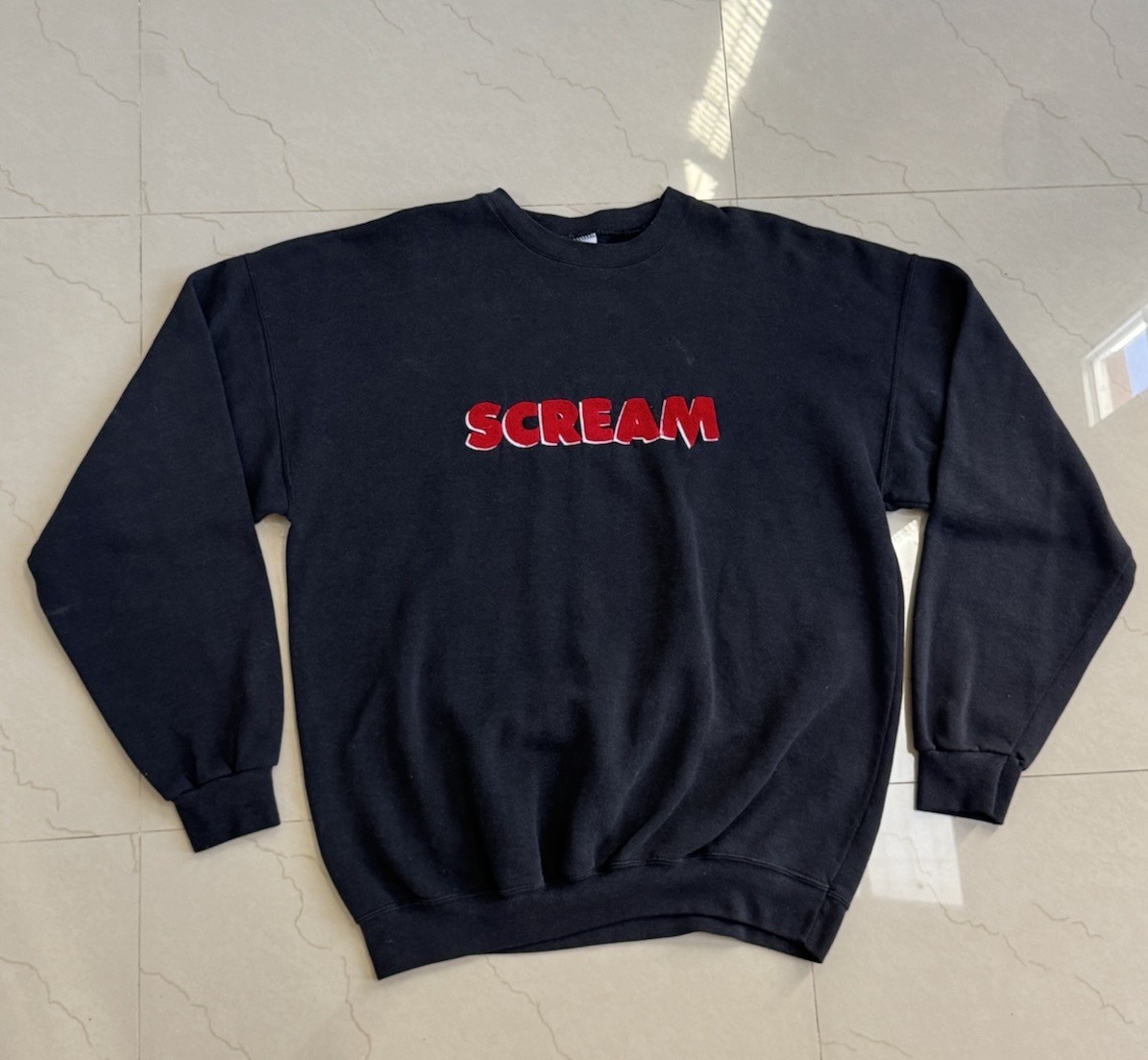 Vtg Scream Movie Promo Sweatshirt Pullover Black XL 90s Horror