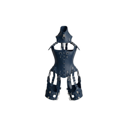 Real Leather Steel Boned Corset Bodysuit | Lace Up Harness Outfit