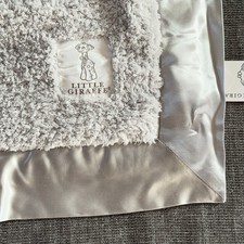 Little Giraffe Gray Chenille Plush Luxe Baby Security Blanket Lovey Satin Trim