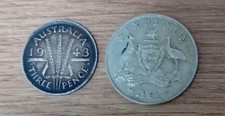 2 X AUSTRALIAN COINS, 1943, 1962