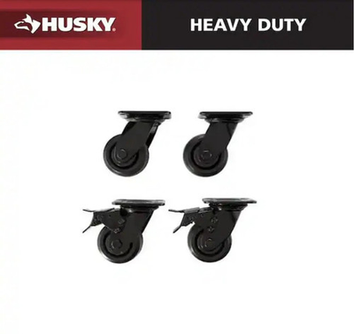 #ad Husky 4 in. Caster Kit for Heavy Duty Welded Steel Garage Base Cabinets $39.00