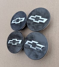 4x Chevrolet 58mm Black Center Caps Camaro Cobalt Captiva Cruze Volt