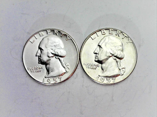 1957 P&D Washington Quarters Uncirculated.