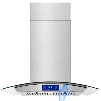 JOEAONZ 30in Island Range Hood Vents 700CFM Kitchen Vent Stainless Steel Touch Control