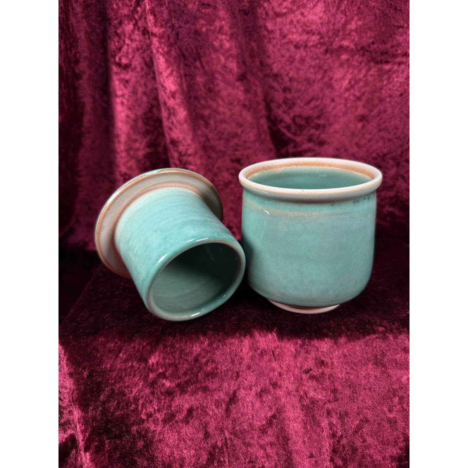 Vintage Kitchen - Ceramic French Crock Style Butter Bell – Muted Turquoise Glaze