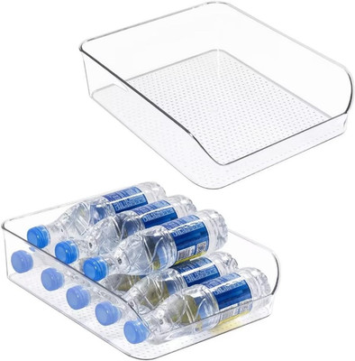 Ettori 2 Pack Water Bottle Organizer Refrigerator Organizer Bins and Clear Stora
