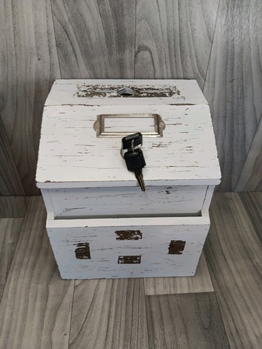Wood Locking Suggestion Box, Prayer Box, Questions Box 9" Tall Same Day Shipping - Bild 22 von 24