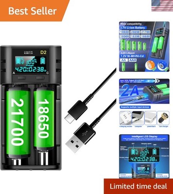 18650 Battery Charger,LCD Display Charger for 3.7V Li-ion Battery 18650,26650...