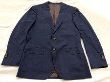 Suitsupply Lazio Wool Silk Linen Men's Sz. 50 Blue Suit Jacket Blazer Sport Coat